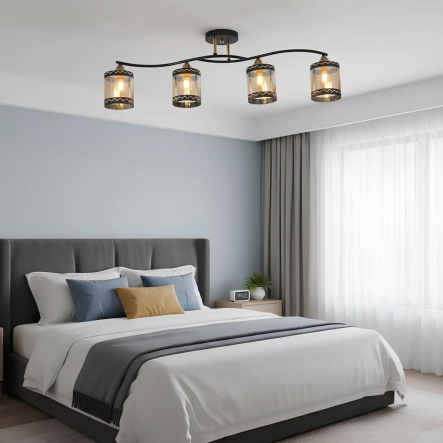 Люстра VALESO V 6380-4 BK+FG