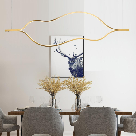 Люстра LAGUNA Lighting 43713-34, L1500mm, матовое золото, алюминий 34W LED, 4000K