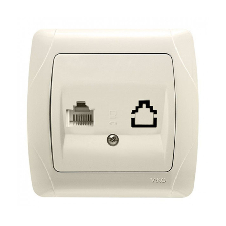 Розетка компьютерная VIKO CARMEN, 90562032, крем - 1