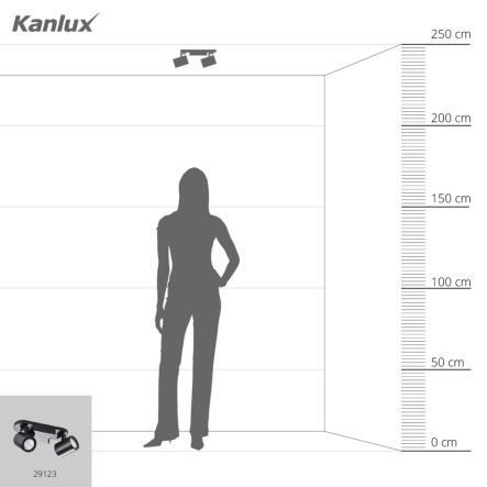 Светильник настенно потолочный Kanlux LAURIN EL-2I B 2хGU10