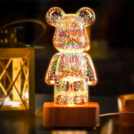 Ночник стеклянный 3D стеклянный Ведмедик Фейерверк, 8 режимов, USB, 20 см, RGB - 1 Ночник стеклянный 3D стеклянный Ведмедик Фейерверк, 8 режимов, USB, 20 см, RGB - 1