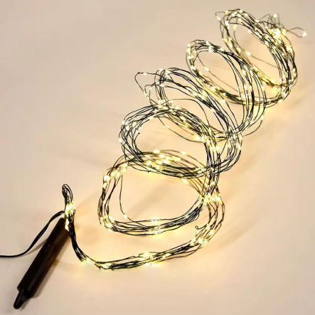 Гирлянда LED Конский хвост от USB (3м, 20 ниток) 600LED + пульт, Теплый белый