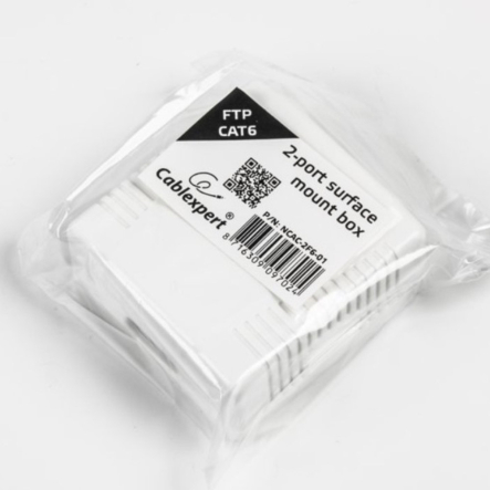 Розетка на 2 порта с экраном Cablexpert NCAC-2F6-01, RJ-45, 6 cat