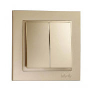 Вимикач 2 кл., Mono Electric, DESPINA, титан, 102-222225-102