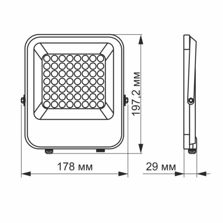 Прожектор LED PREMIUM VIDEX F2, 30W, 5000K, AC/DC 12-48V