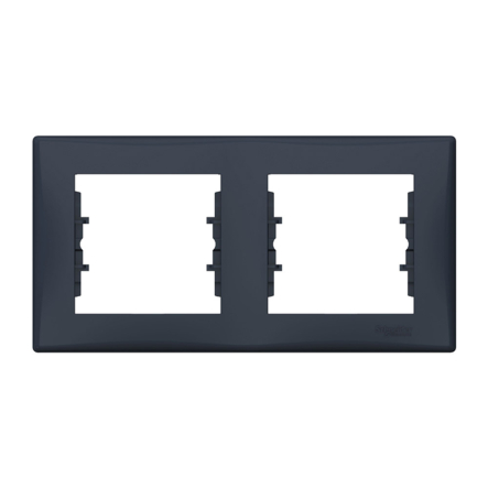 Рамка 2 поста горизонтальная Schneider Electric Sedna, графит, SDN5800370 - 1