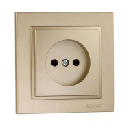 Розетка одинарна Mono Electric DESPINA, без заземлення, титан, 102-222222-116