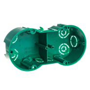 Коробка IEK КМ40023 установочна 2-місна 141х70x45 мм, для порожніх стін (c сам), UKG20-141-070-045-M