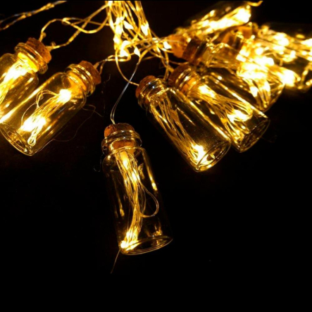 Гирлянда LED роса в бутылочке, 10 шт, золото, ZB-008 G - 1