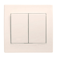 Вимикач двоклавішний Schneider Electric Anya, кремовий, AYA0300223