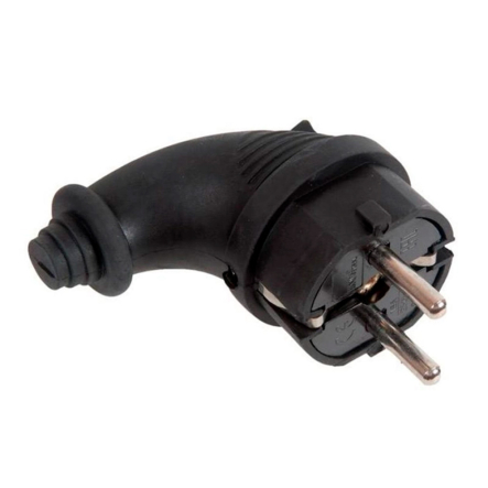 Вилка с заземлением Lemanso угловая каучуковая / LMA094 - 1