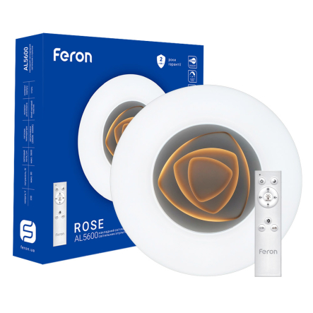 Світильник LED Feron, AL5600, ROSE, 80W, 5600Lm, 3000K-6500K, 480х85 мм, 6874 - 1