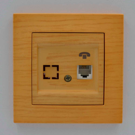 Розетка телефонная EL-BI Zena цифровая (механизм) клен/береза, 609-012700-221