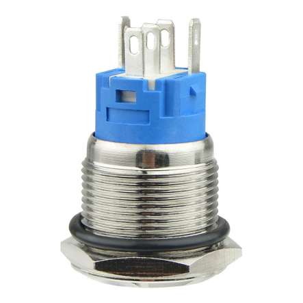 TYJ 19-271 Кнопка металлическая, АСКО-УКРЕМ, A0140010138, плоская с подсветкой 1NO+1NC, зелёная, 24V