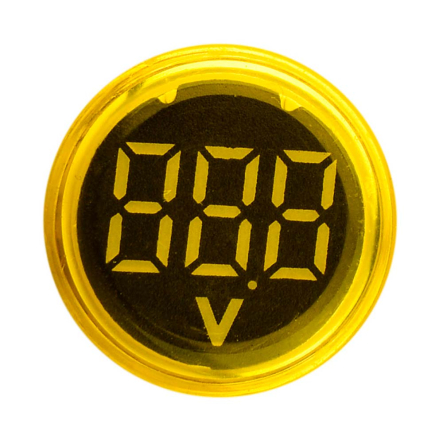 Вольтметр круглый АСКО-УКРЕМ ED16-22VD, A0190010018, 30-500В АС, жёлтый, врезной монтаж