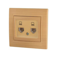 Розетка компьютерная Lezard MIRA двойная, Клен, 701-4747-141