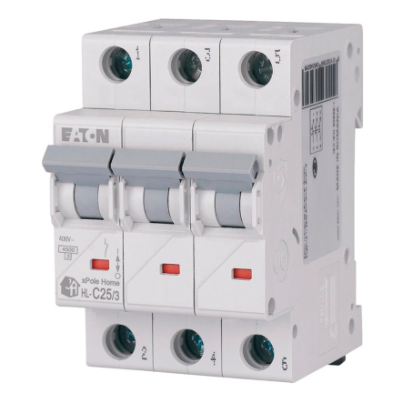 Автоматичний вимикач EATON HL-C25/3, 3P, 25A, C 4,5kA, 194793 - 1