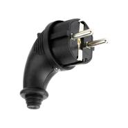 Вилка угловая LEZARD, 2Р+РЕ, 1х16А, 220-240V, каучук, 106-0400-0108