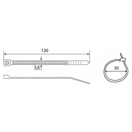 Хомуты кабельные CHS 120х4 мм черные UV (100шт), АСКО-УКРЕМ, A0150090132