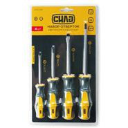 Набор отвёрток обрезиненных 4шт, СИЛА 300748