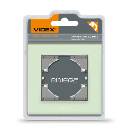 Рамка VIDEX BINERA, зелене скло, 1 пост, горизонтальна, VF-BNFRG1H-GR - 1