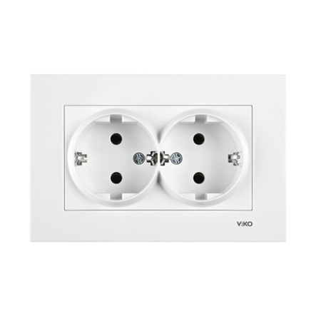 Розетка подвійна із заземленням VIKO KARRE, 90960056, білий - 1
