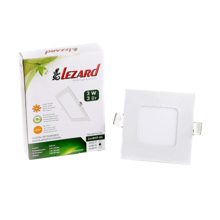 Світильник LED врізний LEZARD, 6W, 4200К, 470Lm, квадрат, 120х120мм, 442RKP-06 - 1