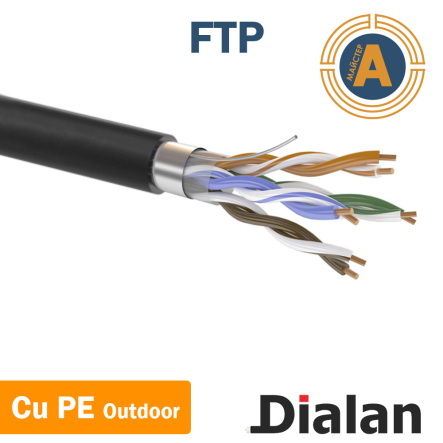 Кабель UTP Cat.5E 4PR CU (200 МГц) PE Outdoor Dialan наружный - 1