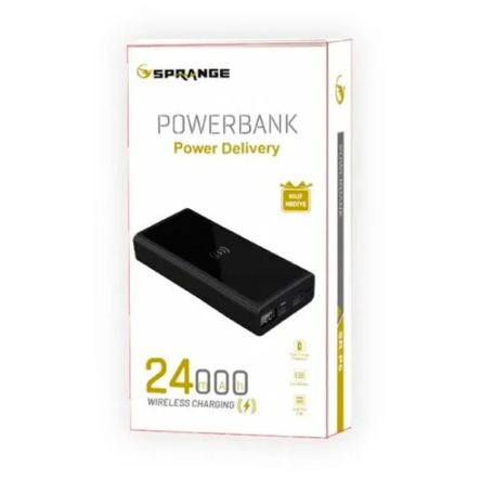 Повербанк (УМБ) SPRANGE SR-P6, 24000 мАг, USB 3.1(QC 3.0 ) + USB 2,0 (MicroUSB + Type C), wireless charge, LED - 2
