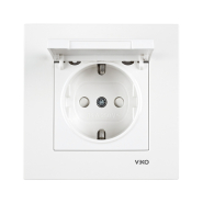 Розетка з кришкою та із заземленням VIKO KARRE, 90960012, білий