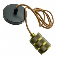 Підвіс металевий Lemanso LMA3222, 100*20мм + E27, античне золото-чорний, 1.5м для LED ламп