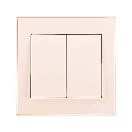 Вимикач Lezard RAIN двоклавішний, крем, 703-0388-101 - 1