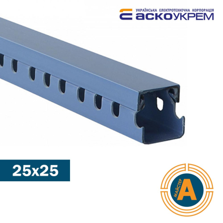 Короб перфорированныйАСКО 25*25 мм, длина 2 метра, цена за 1 м, A0070020003 - 1