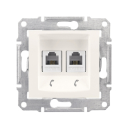 Розетка телефонная 2-я Schneider Electric Sedna, слоновая кость, SDN4201123