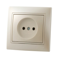 Розетка Lezard MIRA одинарна, без заземлення, перлинно-білий перламутр, 701-3030-121В