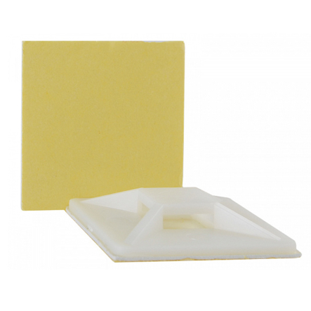 Площадка самоклеющаяся АСКО-УКРЕМ 40х40 мм, белая, под хомут (50шт), A0150090018