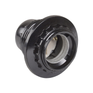 Патрон карболіт, з кільцем, Е27, чорний, IEK, EPK11-04-02-K01