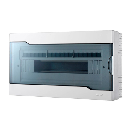 Щит Lezard ЩРН-П-18, 18 модульний зовнішній установки з прозорою кришкою 410х228х94 мм, 730-2000-018 - 1