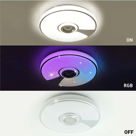 Люстра светодиодная музыкальная ESLLSE SONG R RGB 60 Вт 380x70 мм, белая