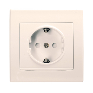Розетка із заземленням та шторками Schneider Electric Anya, кремова, AYA3000223