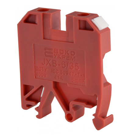 Клеммник винтовой JXB-6х35 красный, АСКО-УКРЕМ, A0130010035