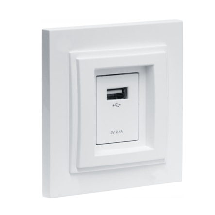 Розетка USB-ЗАРЯДКА, Mono Electric, DESPINA, белый, 102-190005-177 - 1
