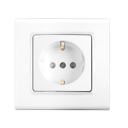 Розетка с заземлением со шторками VIKO LINNERA, 90400042, белая