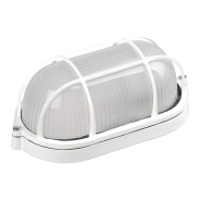 Світильник TNSy НПП1402-60W-E27-IP65, овал, білий, з решіткою, TNSy5000575