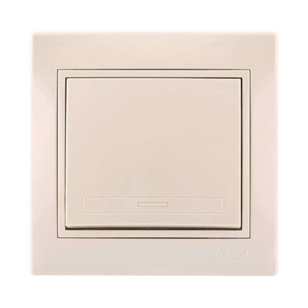 Вимикач Lezard MIRA одноклавішний, крем, 701-0303-100 - 1