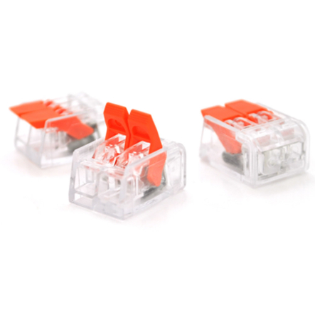 Клемник 2* (0,08-4мм.кв.)/32А самозатискний, прозоро-жовтогарячий - 1