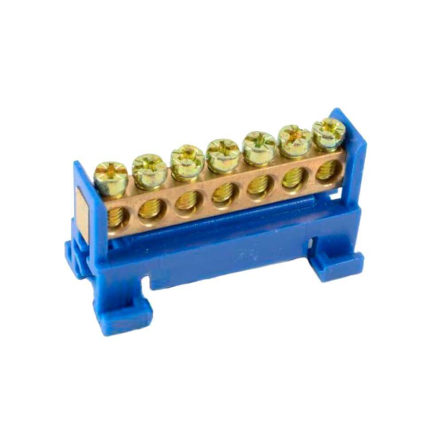 Шина изолированная стойка «N» TNSy5502575, ШЛС, DIN-рейка, 6х9 мм, 7 отверстий - 1