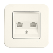 Розетка подвійна телефонна TF VIKO Rollina, 90421033, крем