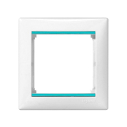 Рамка одинарная LEGRAND Valena, 774471, белый/голубой опал