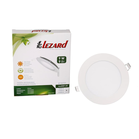 Светильник LED встраиваемый LEZARD, 9W, 4200К, 710Lm, круг, Ø145мм, 442RRP-09 - 1